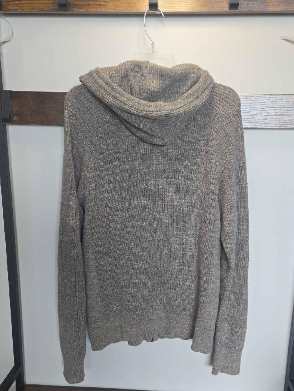 Roots Men's Zip-Up Hooded Sweater in Taupe Brown - Picture 5 of 5